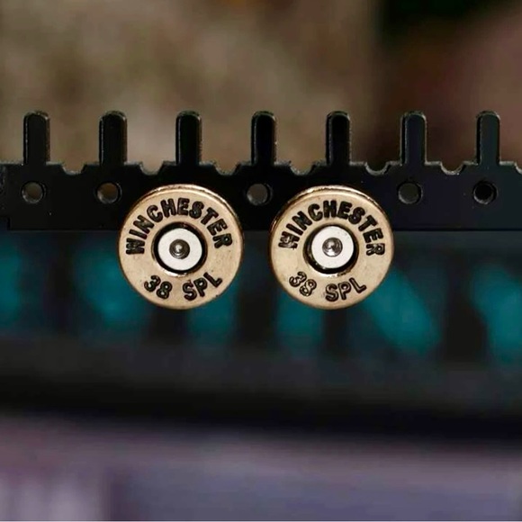 Jewelry - 18k Gold Plated Shotgun Shell Stud Earrings NWT